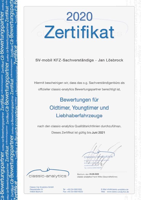 classic-analytics Bewertungspartner Zertifikat